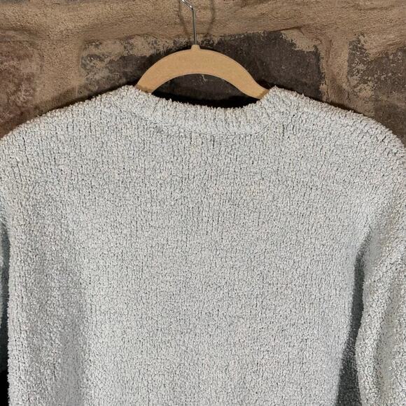 Forever 21 Sweater Woman's Medium Light Blue Fuzzy Warm Winter Pastel Coastal - Picture 6 of 12